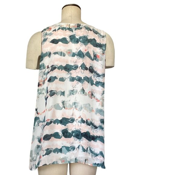 CAbi Style 5035 Gelato Watercolor Sleeveless Tunic Tank Top Blouse Sz M #84i - Picture 5 of 9
